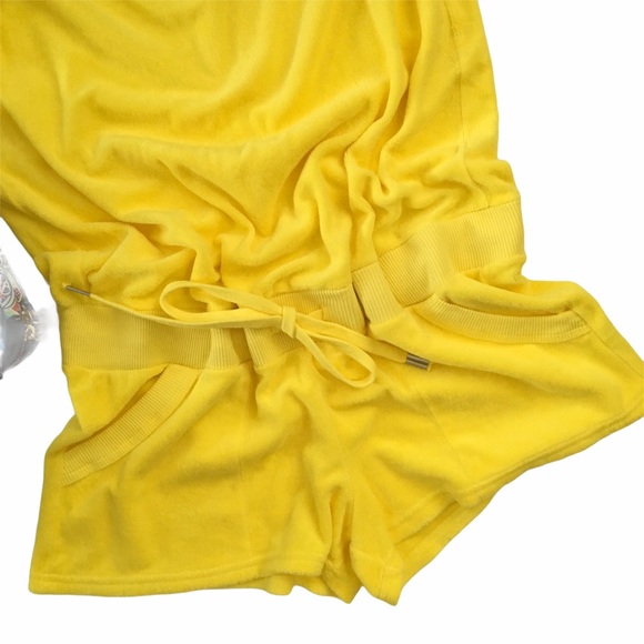 HTF: new Juicy Couture ♚ Terry Puff Sleeve Hoodie Romper ♚ Abby Bright Yellow XL - Picture 10 of 16